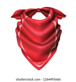 3d Realistic Vector Cowboy Red Scarf.