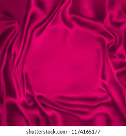 3d realistic Vector Drape.  Magenta Pink Background