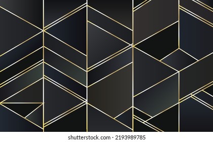 3d realistisches Vektorsymbol. Artdeco-Muster goldener Hintergrund.