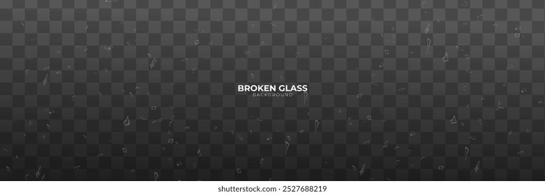 Icono de Vector realista en 3D. Vidrio roto, agujero agrietado con piezas rotas con volando alrededor de grietas. Aislado sobre fondo transparente.