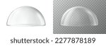 3d realistic vector icon. Glass dome. Transparent protective cover. Snow globe or kitchen glassware.