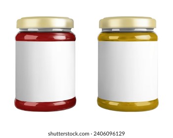 Icono vectorial 3d realista. Frasco De Vidrio.Jar De Vidrio Completo Limpio Para Marcas