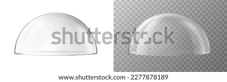 3d realistic vector icon. Glass dome. Transparent protective cover. Snow globe or kitchen glassware.