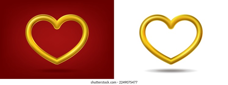 3d realistic vector icon. Golden geart frame. Isolated on white background.