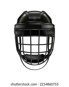 3d Realistic Vector Icon. Hockey Helmet. Sport Design Element.