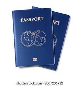 3d ilustración vectorial realista del pasaporte.