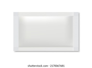 3d realistic vector icon illustration. White backaging of sugar mockup. Isolated on white background.
