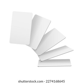 3d realistic vector icon illustration. Flying blank playing cards. Isolated on white background.