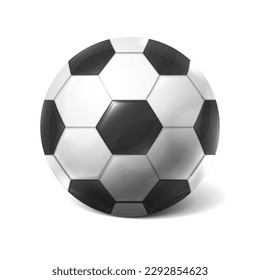 Ilustración de iconos vectoriales realistas 3d. Fútbol. Balón de fútbol aislado de fondo blanco.