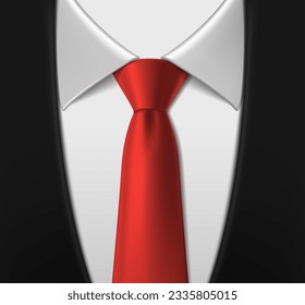 3d realistic vector icon illustration. Fathers day black tie banner element. 