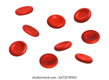 3d realistic vector icon illustration. Blood cells isolated on white background.