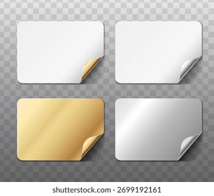 ilustração de ícone de vetor 3d realista. Estoques de papel ondulado na cor branca com ouro e prata. Isolado no plano de fundo.