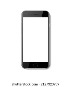 Icono vectorial 3d realista. Diseño UX de interfaz de usuario de plantilla móvil. Teléfono con pantalla blanca en blanco. smartphone de burla.
