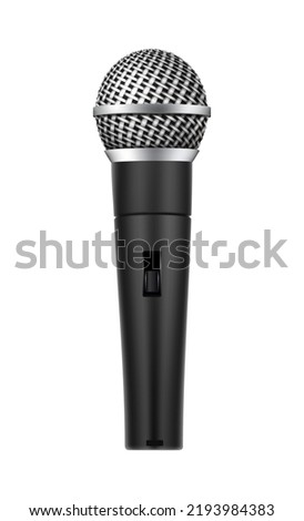 3d realistic vector icon. Music sound concept. Modern style microphone. Isolated on white background.