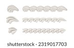 3d realistic vector icon set. Baker cream. Whip cream pattern frame. Isolated on white background.