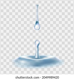 Icono vectorial 3d realista. Cae agua. Dando vueltas. Lluvia. Cerrando.