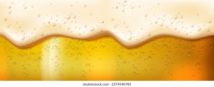 3d fondo de ilustración vectorial realista. Espuma de cerveza y burbujas. Concepto de Oktoberfest.