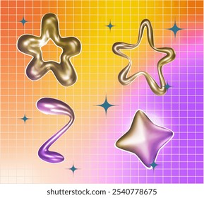 3D realistic vector illustration. Element for posters, banners, flyers in Y2K style.