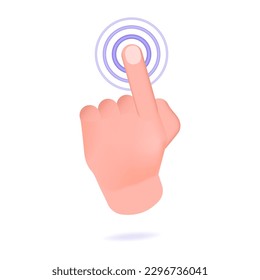 3d realistic vector illustration Hand pointing gesture, Touch or click.