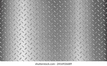 3d realistic vector illustration. Metal floor. Still thread plate.