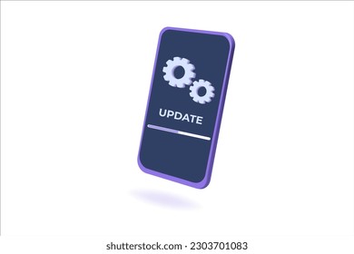3d realistic vector illustration  System update concept. Vector illustration  can use for, landing page, template,web, mobile app, poster, banner.