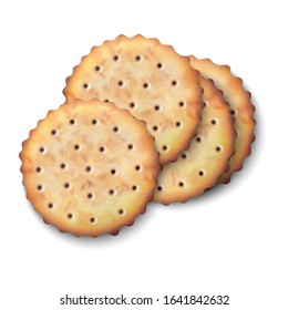 3d realistic vector isolated illustration icon of salted crackers. 