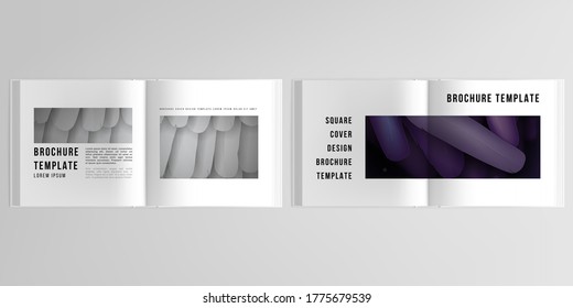 3d realistic vector layout of cover mockup design for bifold square brochure, flyer, cover design, book design, magazine, brochure cover. Feathers, birds plumage in abstract style. Graphic pattern