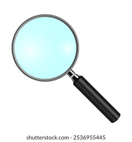 3d realistic vector magnifying glass with NO transparency isolated on white background	