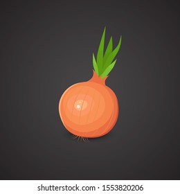 3d, realistic vector onion icon.