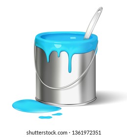 3d realistic vector paint bucket for renovation.