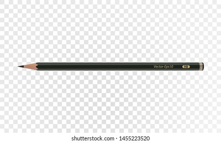 3d realistic vector pencil. Detailed school device. Color isolated mockup on transparent background