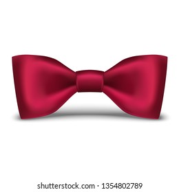 3d Realistic Vector Red Bow Tie.