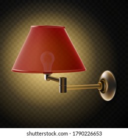 3d realistic vector red bra lamp on transparent background.