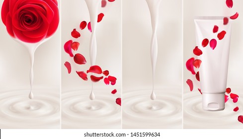 3d Realistic Vector Set Drop Milk Stock Vector (Royalty Free ...