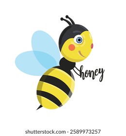 3d realistic vector set with honey, pieces of honeycomb, flying bee, chamomile flowers, propolis, flowing liquid on a stick, puddles and drops of honey, an text inscription in the form of a beehive