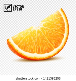 3d realistic vector slice of half an orange