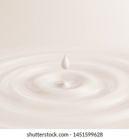 3d realistic vector splash of milk, yogurt, cream, oil or paint with ripples