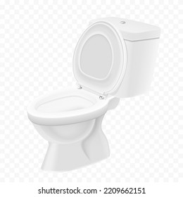 3d realistic vector toilet bowl isolated on alpha transperant background