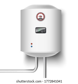 3d realistic vector water heater on white background.