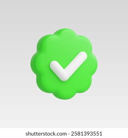 3d Realistic Verified Icon vector illustration