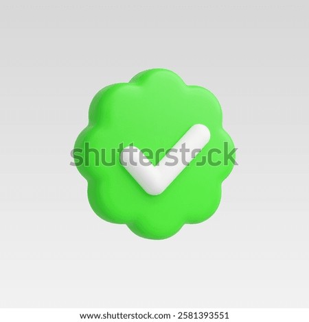3d Realistic Verified Icon vector illustration