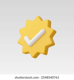 3d Realistic Verificar icono de verificación Ilustración vectorial