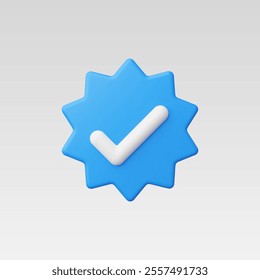 3d Realistic Verify check icon vector illustration