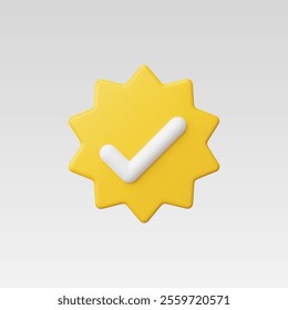 3d Realistic Verify check icon vector illustration