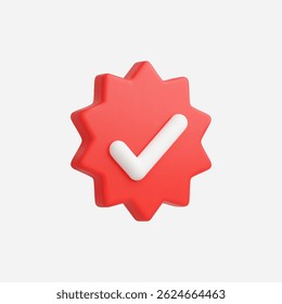 3d Realistic Verificar icono de verificación Ilustración vectorial