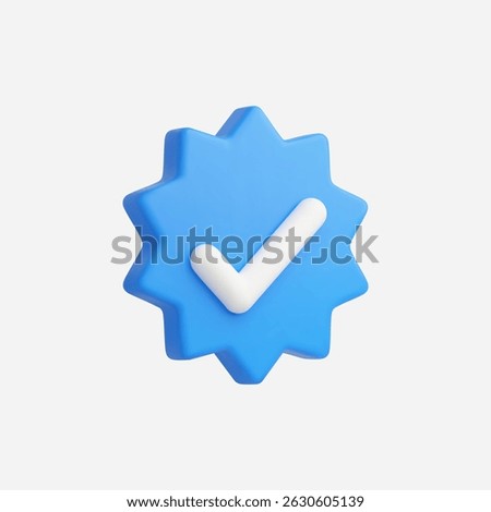 3d Realistic Verify check icon vector illustration