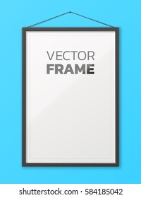 3D realistic vertical blank frame. Vector illustration