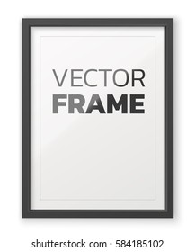 3D realistic vertical blank frame. Vector illustration