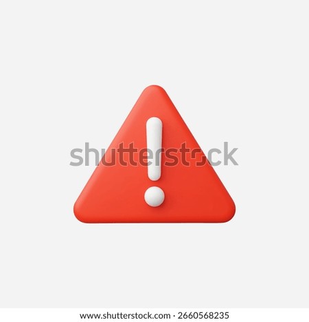 3d Realistic Warning or Exclamation Mark icon vector Illustration