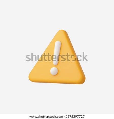 3d Realistic Warning or Exclamation Mark icon vector Illustration